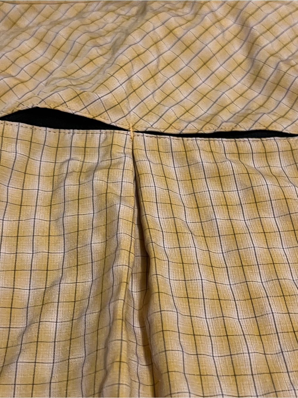 Men's LG ZOIC Short-Sleeve Plaid Button-Down Mountain Biking Shirt in Mustard - Picture 6 of 9